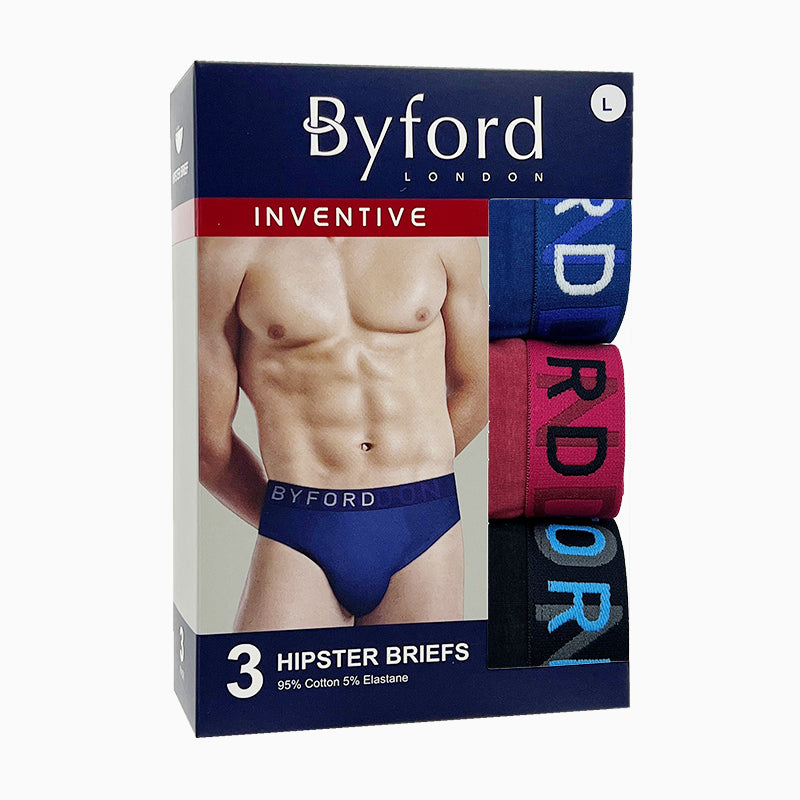 Byford 3pcs Men's Hipster Briefs | Cotton Elastane | BMB278152AS1