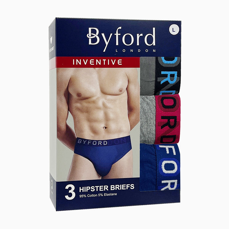 Byford 3pcs Men's Hipster Briefs | Cotton Elastane | BMB278152AS1