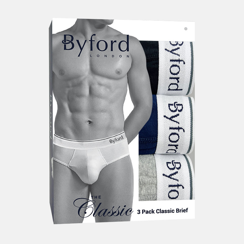 Byford 3pcs Men's Classic Briefs | Cotton Rib | Classic | BMB338687