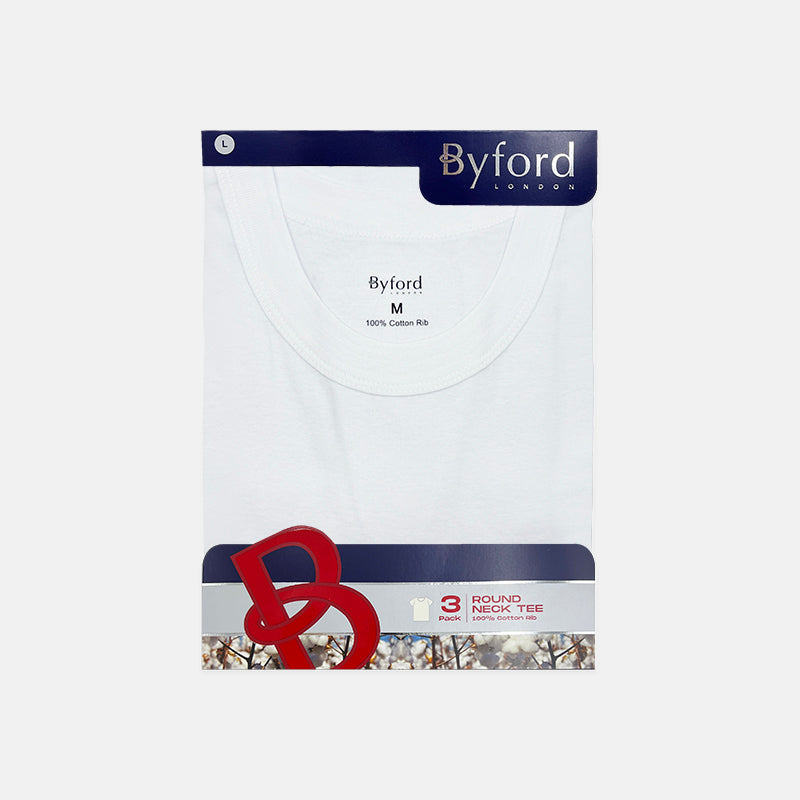Byford 3pcs Men's Round Neck Tee | Cotton Rib | BMN278490AS1