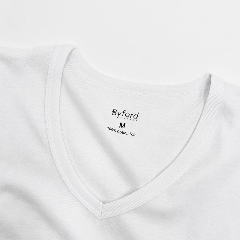 Byford 3pcs Men's V-Neck Muscle Tee | Cotton Rib | BMN278491AS1