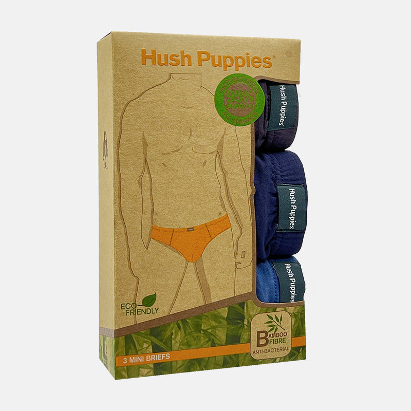 Hush Puppies 3pcs Men's Mini Briefs | Bamboo Spandex | BP2322