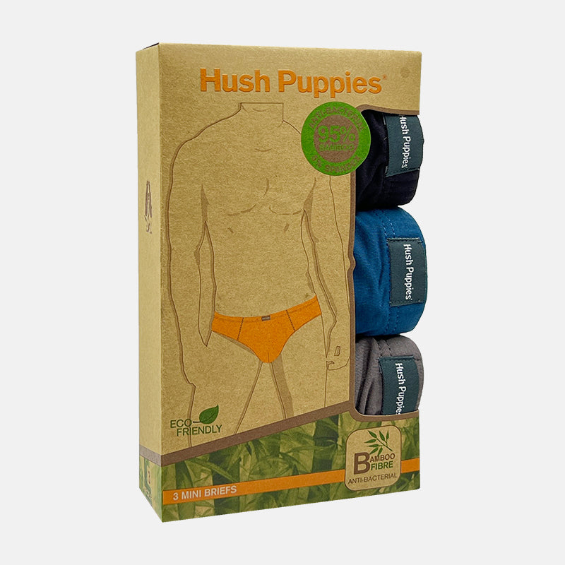 Hush Puppies 3pcs Men's Mini Briefs | Bamboo Spandex | BP2322