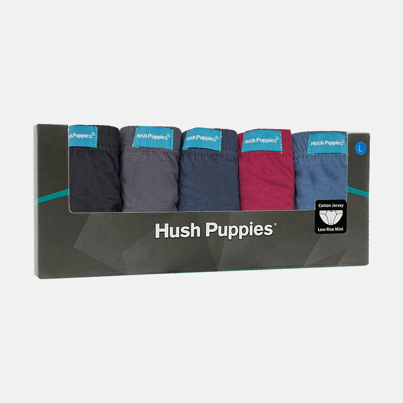 Hush Puppies 5pcs Men's Low Rise Mini Briefs | Combed Cotton | HMB679424AS1