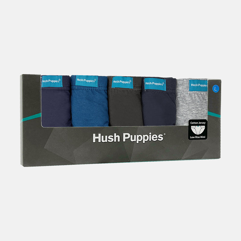 Hush Puppies 5pcs Men's Low Rise Mini Briefs | Combed Cotton | HMB679424AS1