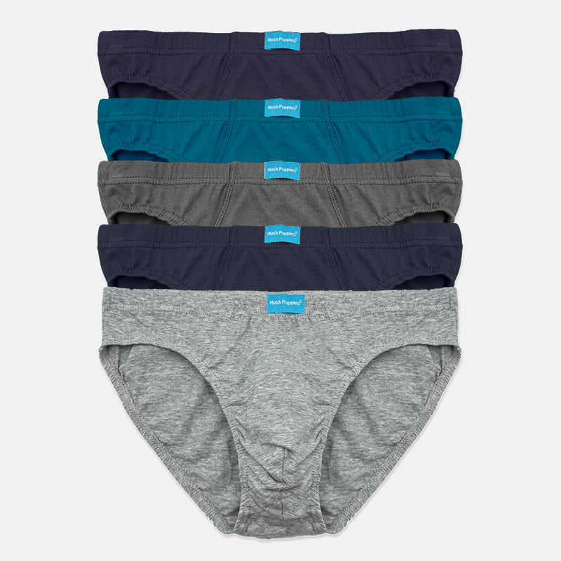 Hush Puppies 5pcs Men's Low Rise Mini Briefs | Combed Cotton | HMB679424AS1