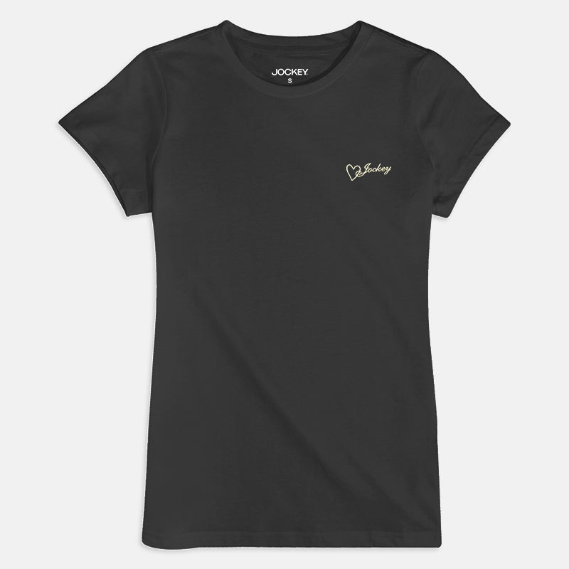Jockey® Ladies Round Neck Basic Tee with Embroidery | JLT358945