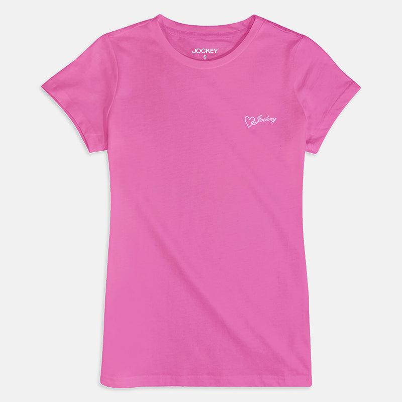 Jockey® Ladies Round Neck Basic Tee with Embroidery | JLT358945