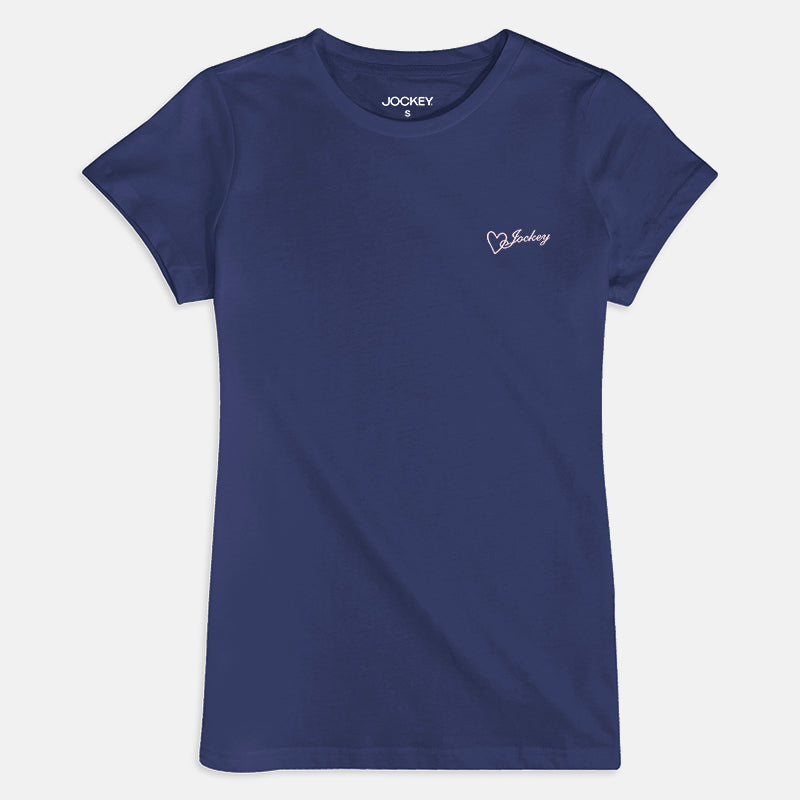 Jockey® Ladies Round Neck Basic Tee with Embroidery | JLT358945