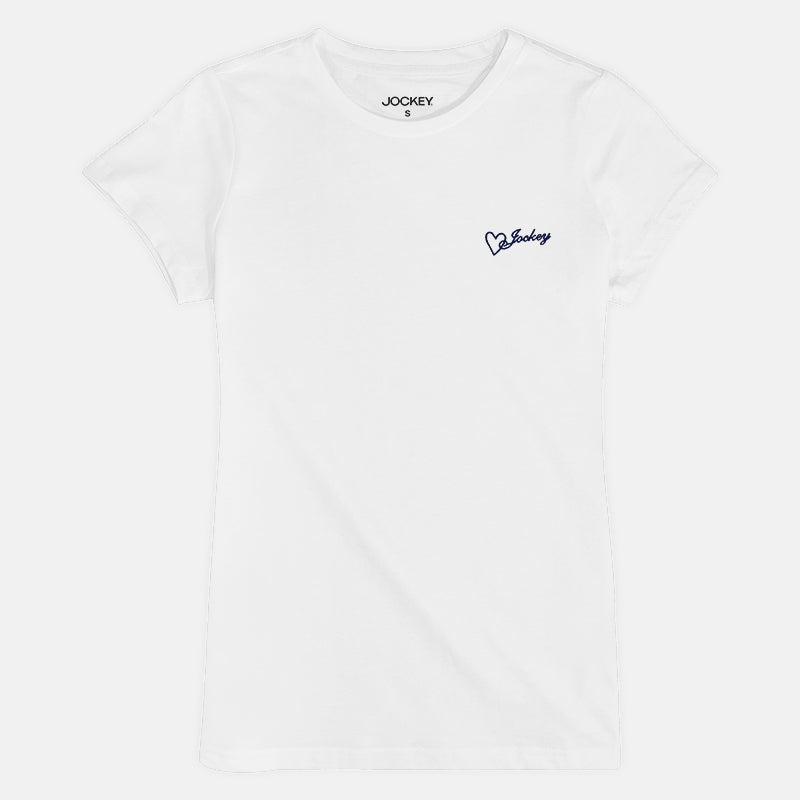 Jockey® Ladies Round Neck Basic Tee with Embroidery | JLT358945