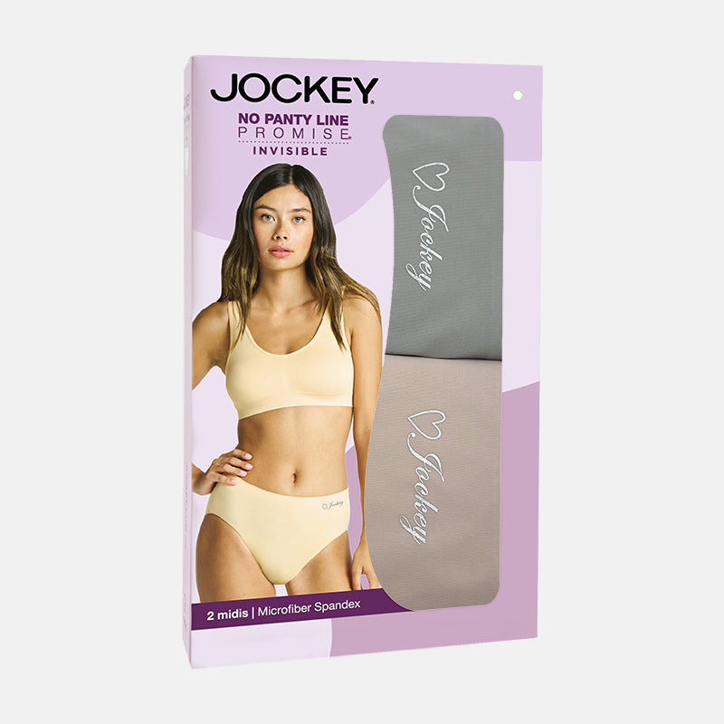 Jockey® 2pcs Ladies' Midi Panties | Microfiber Spandex | No Panty Line Promise® Invisible | JLU338658AS1