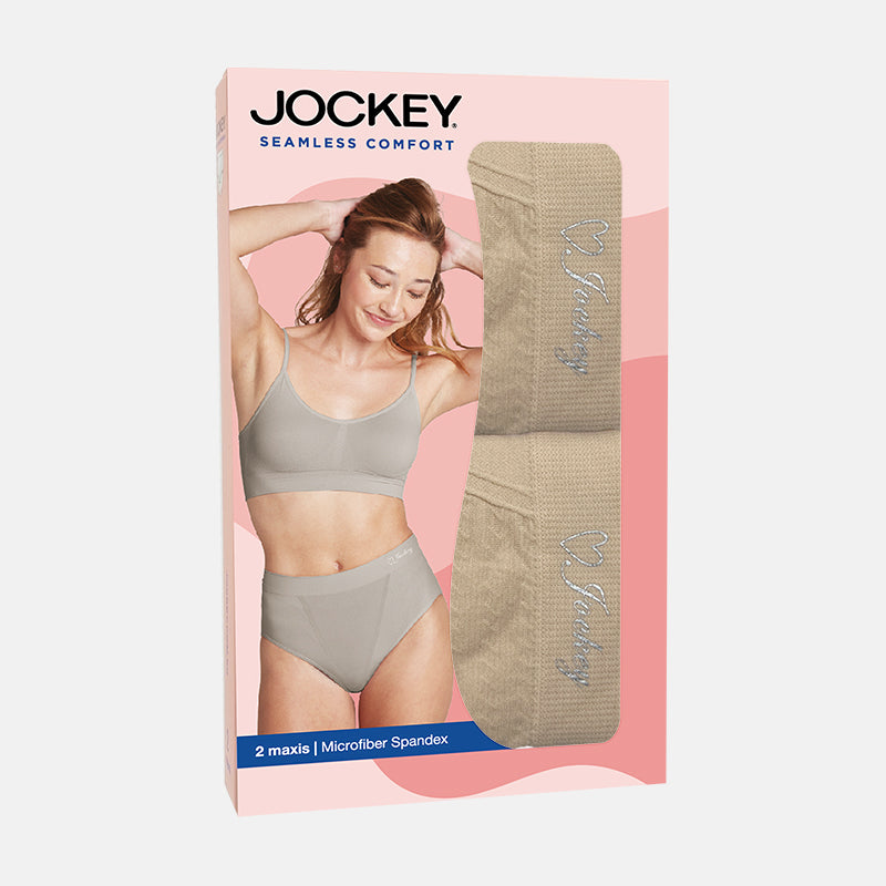 Jockey® 2pcs Ladies' Maxi Panties | Microfiber Spandex | Seamless Comfort | JLU338659AS1