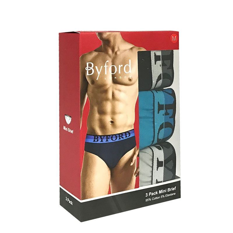 Byford 3pcs Men's Mini Briefs | Cotton Elastane | BMB107735AS1