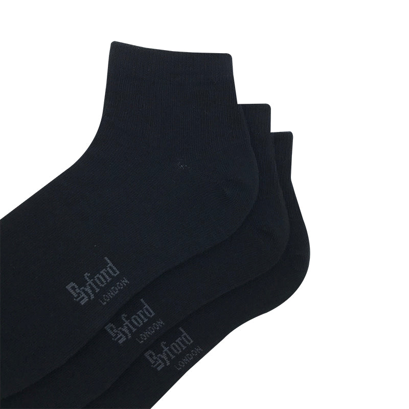 Byford 3prs Men's Ankle Socks | Cotton Elastane | BMS277434BLK