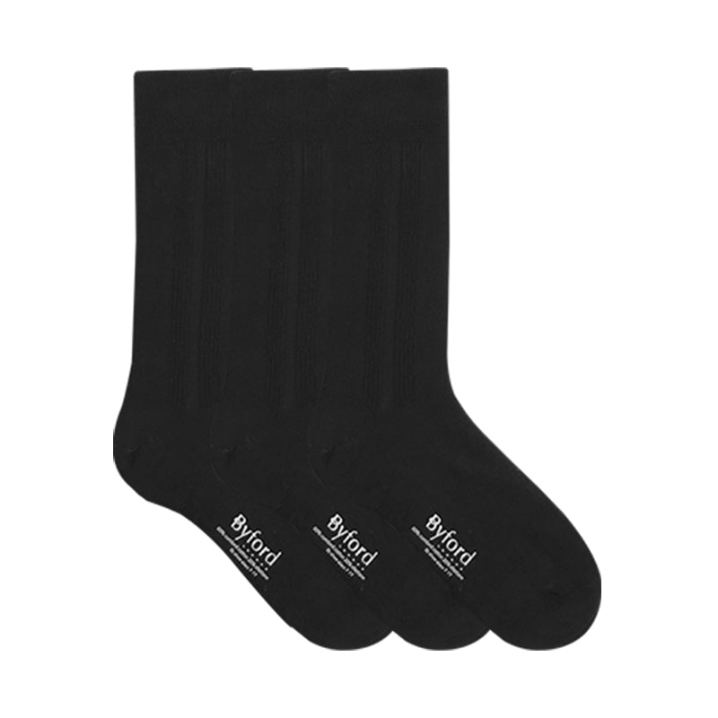 Byford 3prs Men's Full Length Socks | Cotton Elastane | BMS557178AS1