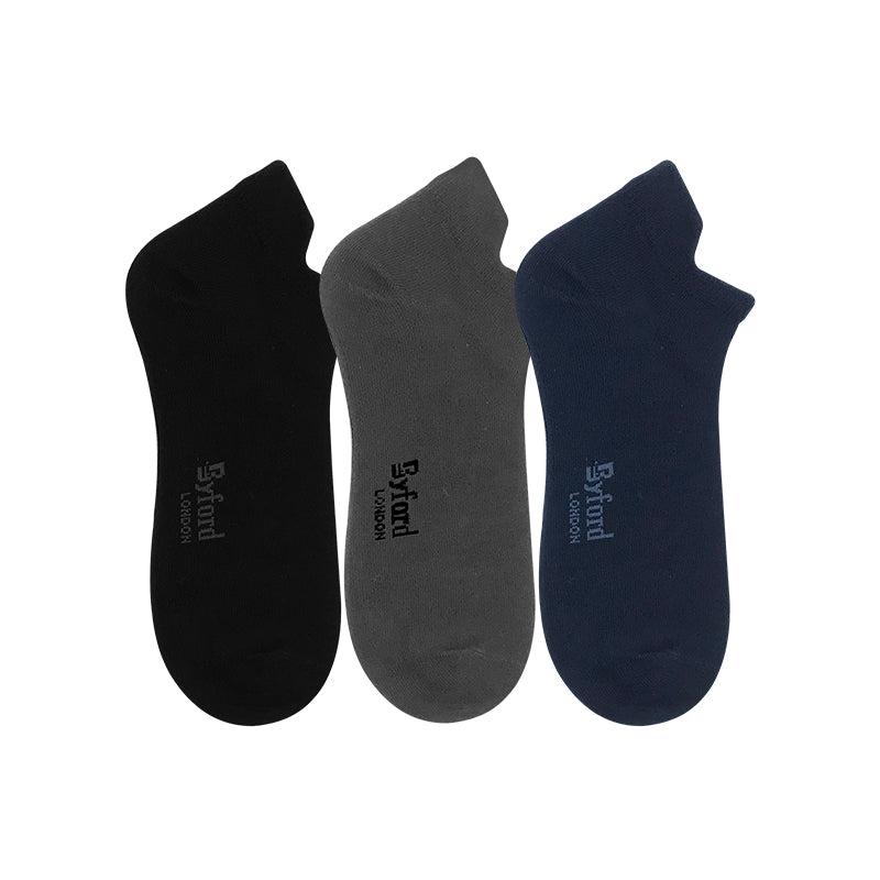 Byford 3prs Men's Ankle Socks | Cotton Elastane | BMS658995AS1