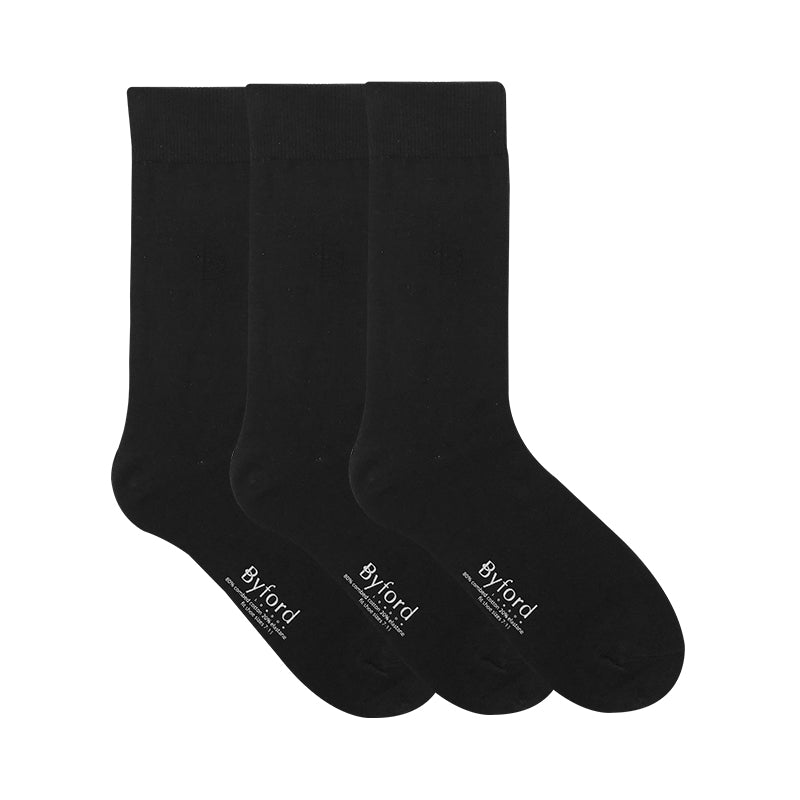 Byford 3prs Men's Full Length Socks | Cotton Elastane | BMS658997AS1