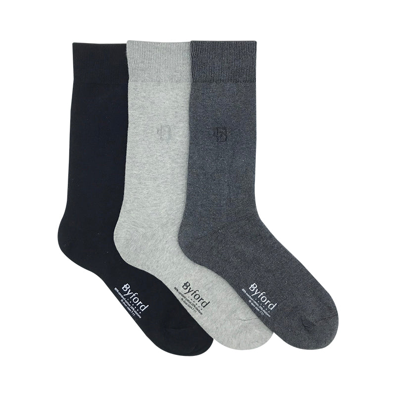 Byford 3prs Men's Full Length Socks | Cotton Elastane | BMS658997AS1
