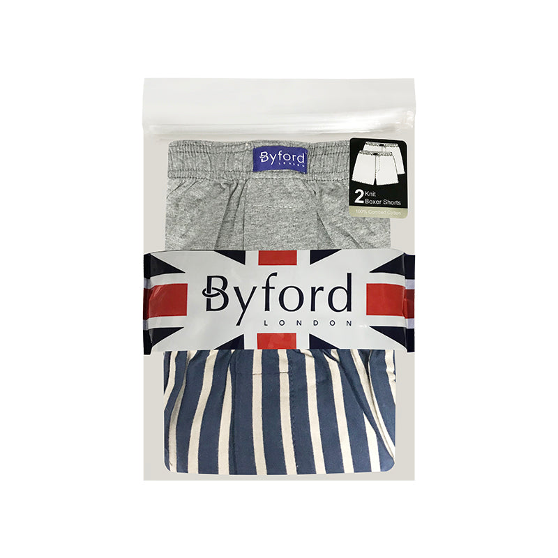 Byford 2pcs Men's Knit Boxer Shorts | Combed Cotton | BMX576896AS1