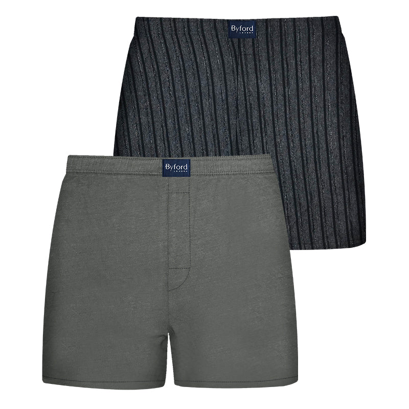Byford 2pcs Men's Knit Boxer Shorts | Combed Cotton | BMX576896AS1