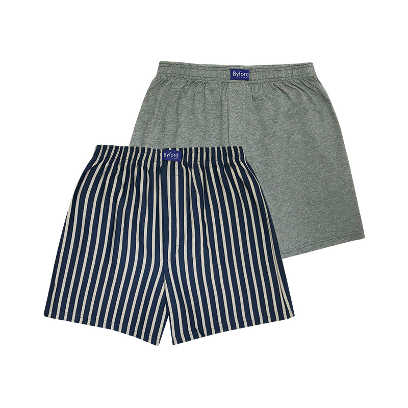 Byford 2pcs Men's Knit Boxer Shorts | Combed Cotton | BMX576896AS1