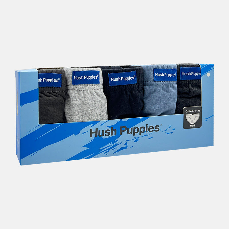 Hush Puppies 5pcs Men's Mini Briefs | Cotton Single Jersey | HMB753868AS1