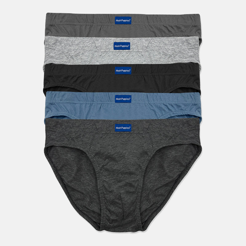 Hush Puppies 5pcs Men's Mini Briefs | Cotton Single Jersey | HMB753868AS1