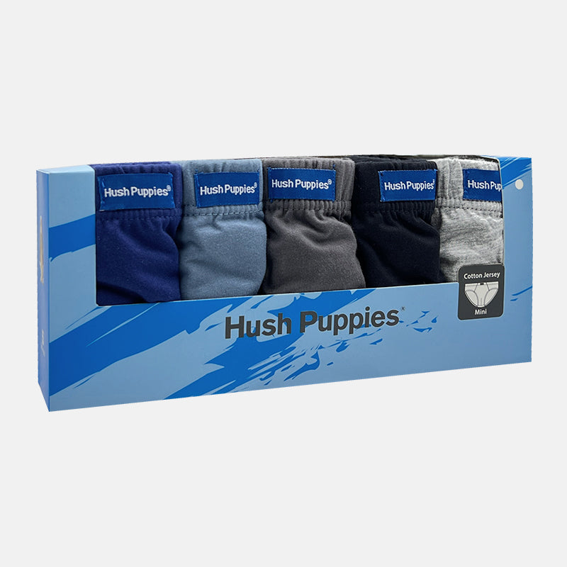 Hush Puppies 5pcs Men's Mini Briefs | Cotton Single Jersey | HMB753868AS1
