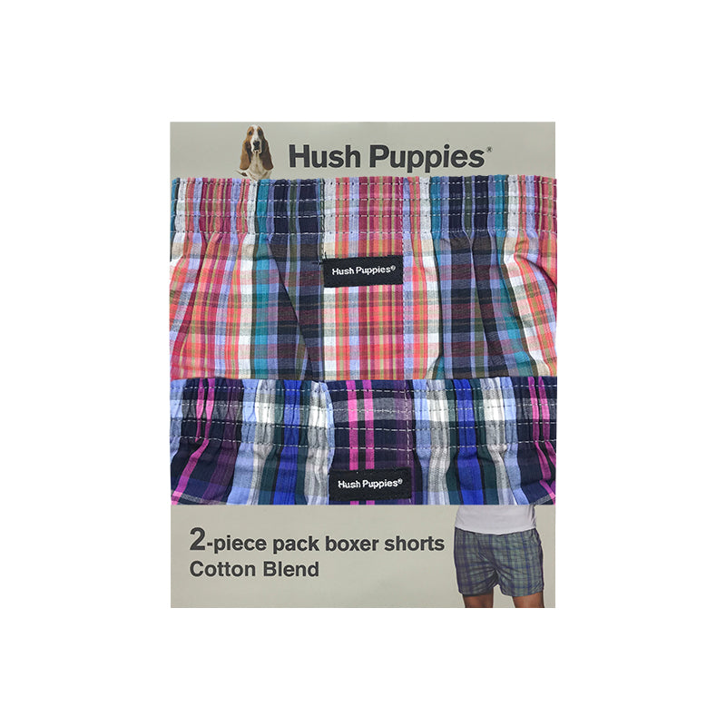 Hush Puppies 2pcs Men's Woven Boxer Shorts | Cotton Blend | HMX937275AS1