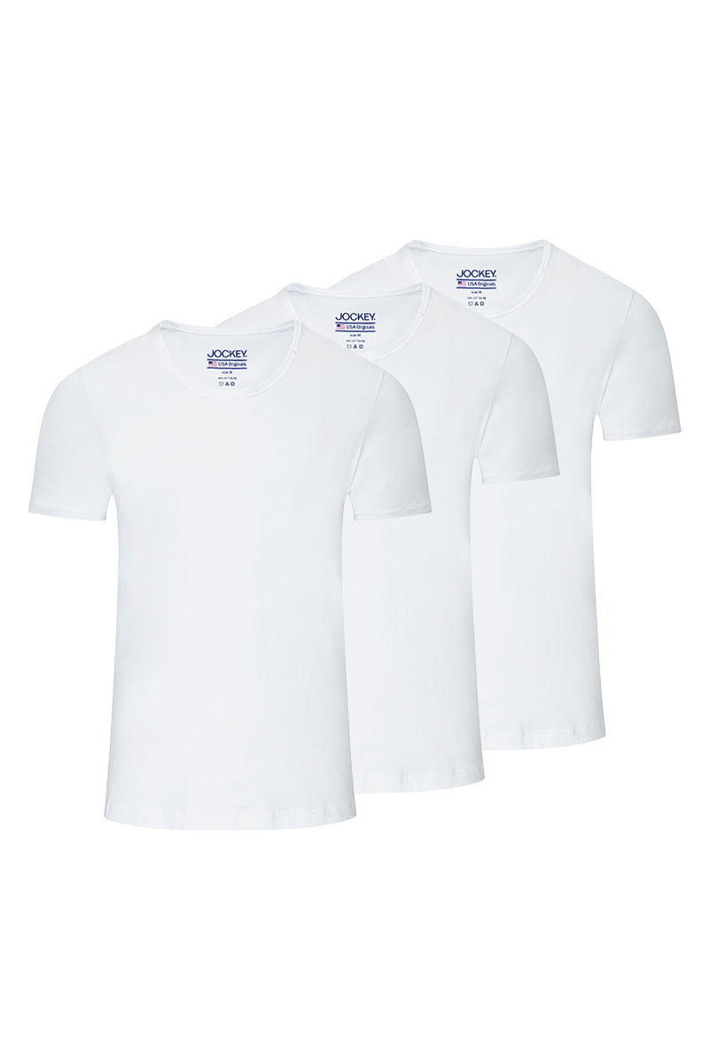 Jockey® 3pcs Men's R-Neck Tee | Cotton | USA | JMN177833WHT