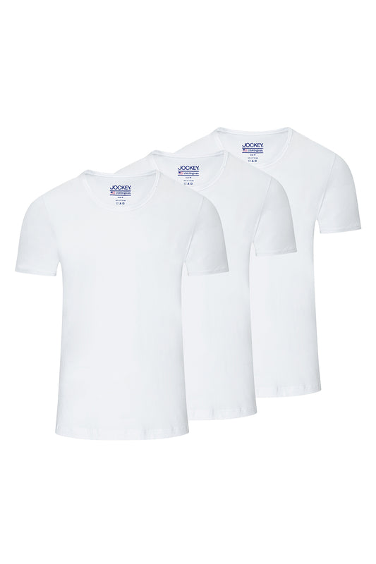 Jockey® 3pcs Men's R-Neck Tee | Cotton | USA | JMN177833WHT