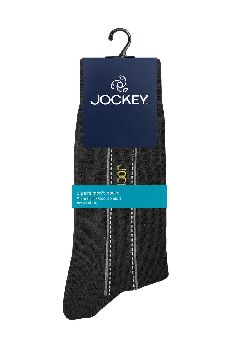 Jockey® 3prs Men's Full Length Socks | Cotton Elastane | JMS639260AS1