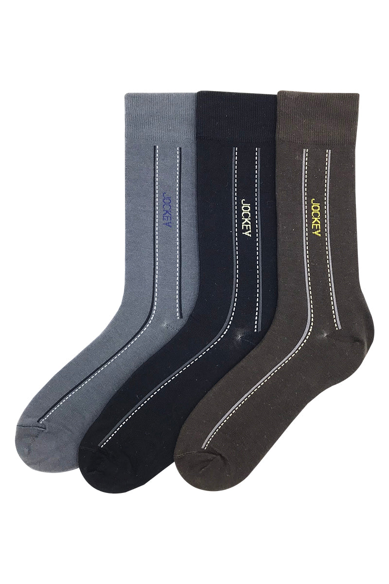 Jockey® 3prs Men's Full Length Socks | Cotton Elastane | JMS639260AS1