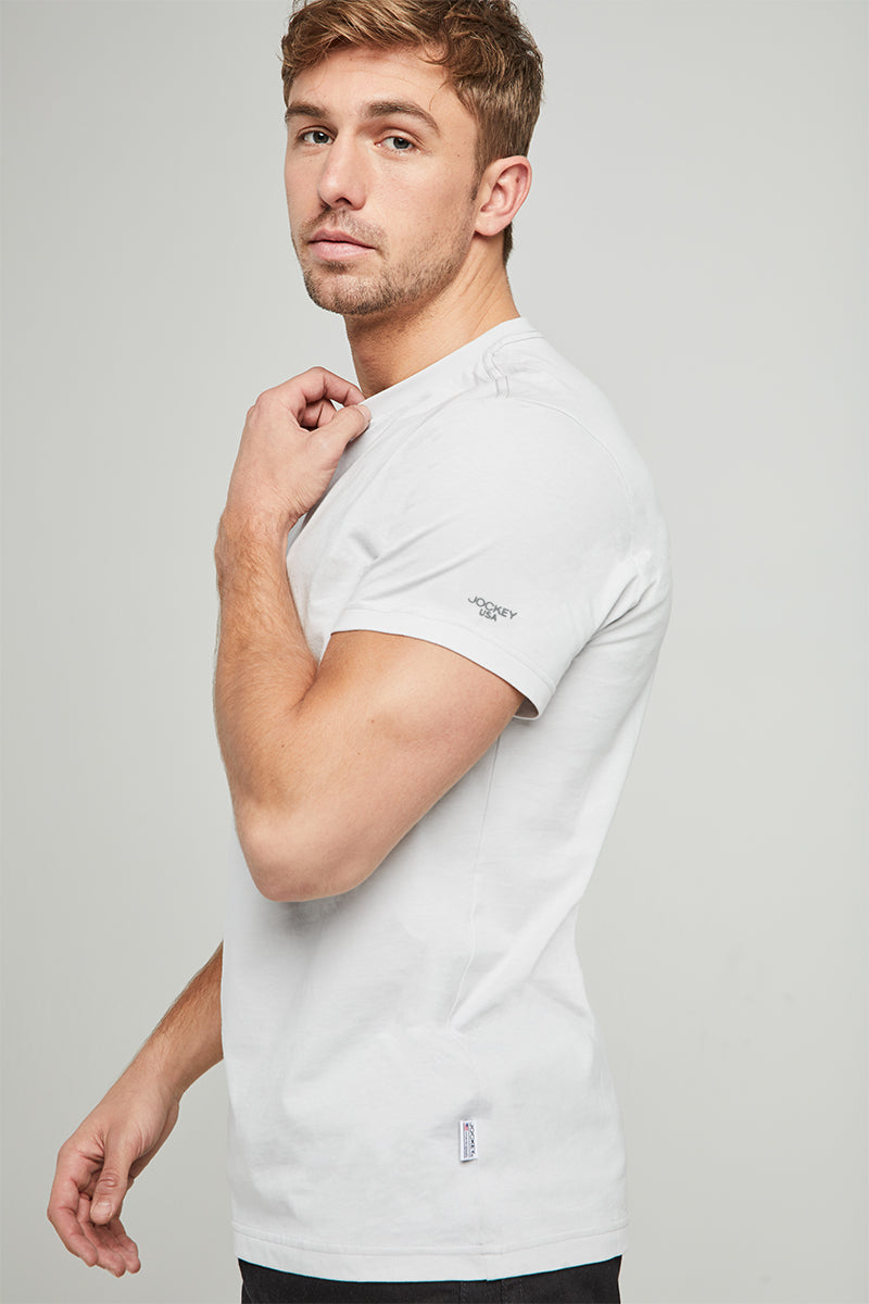 Jockey® Men's Basic Tee With Logo On Sleeve | Cotton Single Jersey | Slim Fit | JMT938617