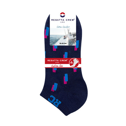 Regatta Crew 3prs Men's Half Terry Ankle Socks - Graphic | Cotton Elastane | RMS237998AS1