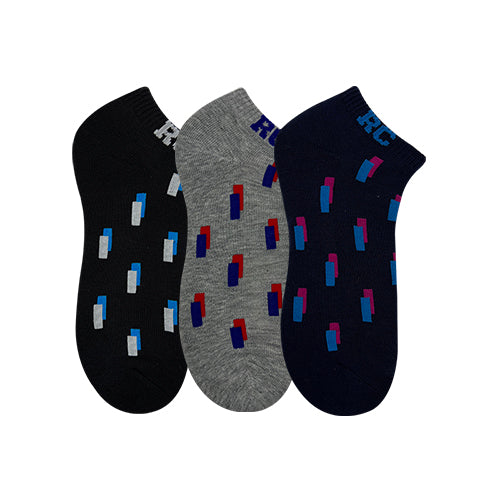 Regatta Crew 3prs Men's Half Terry Ankle Socks - Graphic | Cotton Elastane | RMS237998AS1
