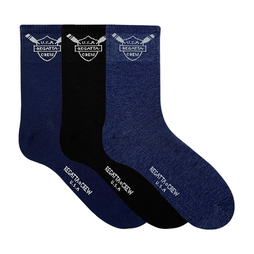 Regatta Crew 3prs Men's Quarter Socks - Logo | Cotton Elastane | RMS237999AS1
