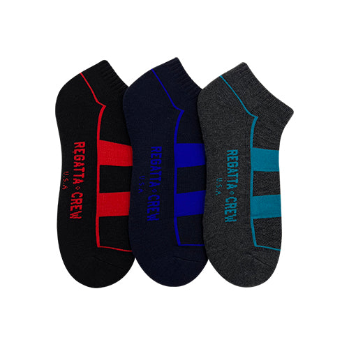 Regatta Crew 3prs Men's Half Terry Ankle Socks - Graphic | Cotton Elastane | RMS238001AS1