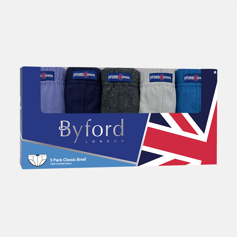 Byford 5pcs Men's Classic Briefs | Combed Cotton | BMB308730AS1