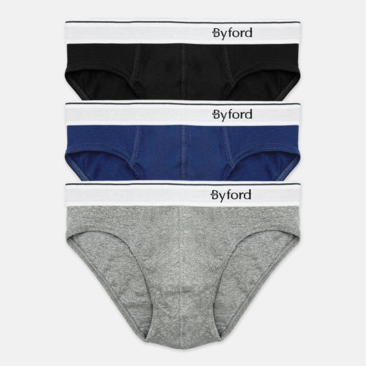 Byford 3pcs Men's Mini Briefs | Cotton Rib | Classic | BMB338686