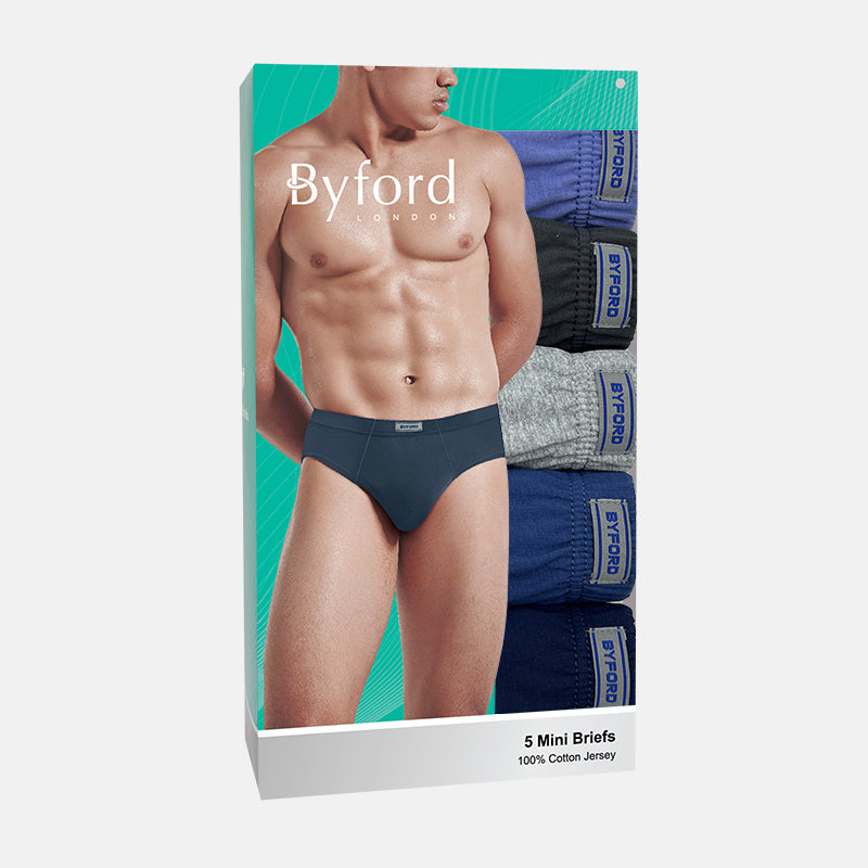 Byford 5pcs Men Mini Briefs | Cotton Jersey | Inventive [CNY] BMB388873AS1