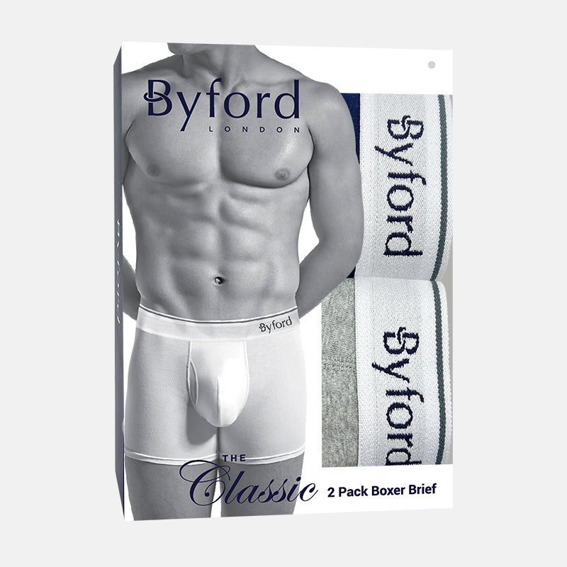 Byford 2pcs Men Boxer Briefs | Cotton Rib | Classic | BMX338688