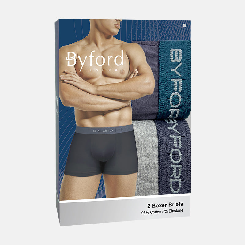 Byford 2pcs Men Boxer Briefs | Cotton Elastane | Inventive | BMX389010