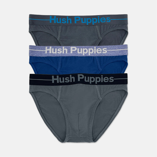 Hush Puppies 3pcs Men's Hipster Briefs | Cotton Elastane | HMB278287AS1