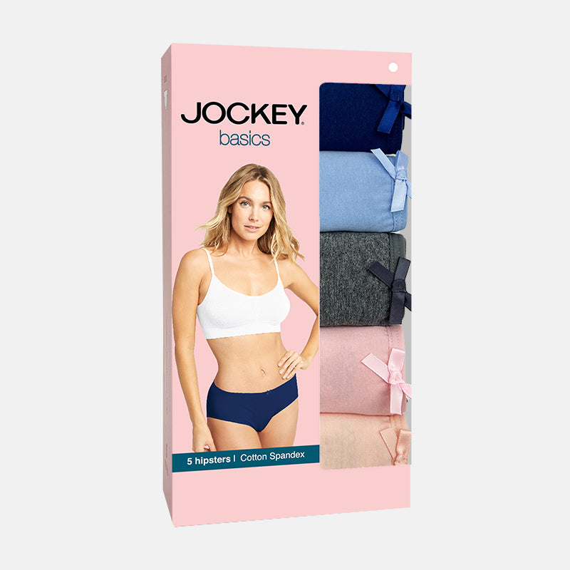 Jockey® 5pcs Ladies' Hipster Panties, Cotton Spandex