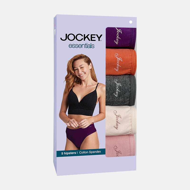 Jockey 5pcs Ladies Hipster Panties Cotton Spandex Essential