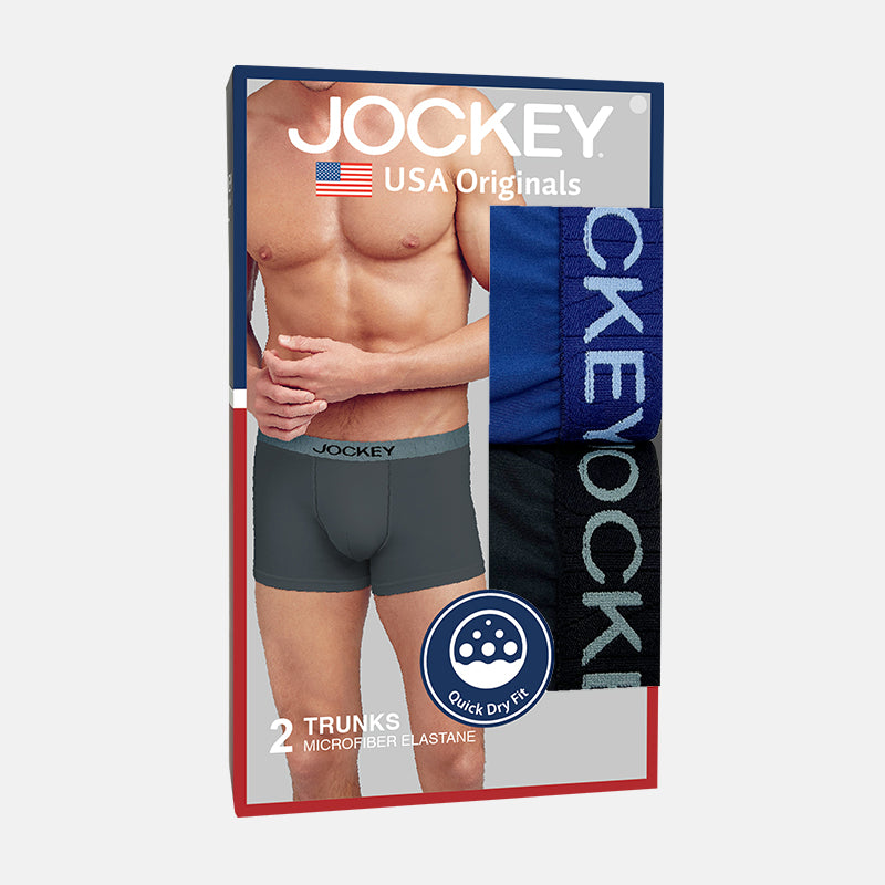 Jockey® 2pcs Men Trunks | Microfiber Elastane | USA Originals | JMX358860AS1