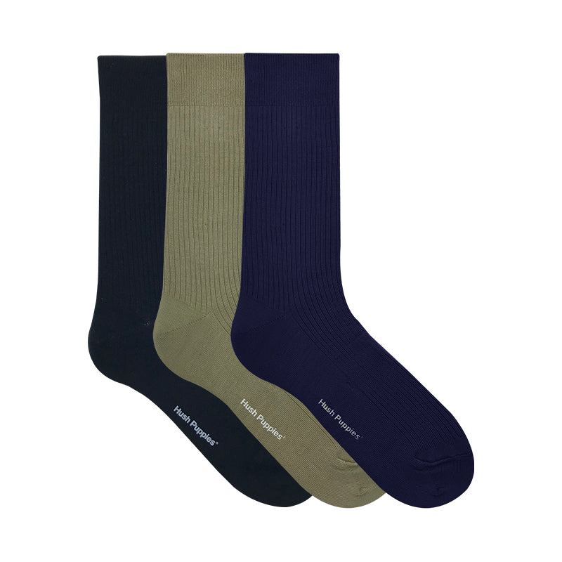 Hush Puppies 3prs Men's Full Length Socks | Cotton | 13133215145AS1