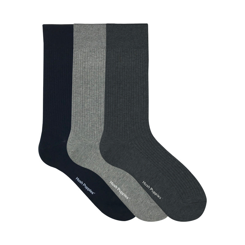 Hush Puppies 3prs Men's Full Length Socks | Cotton | 13133215145AS1