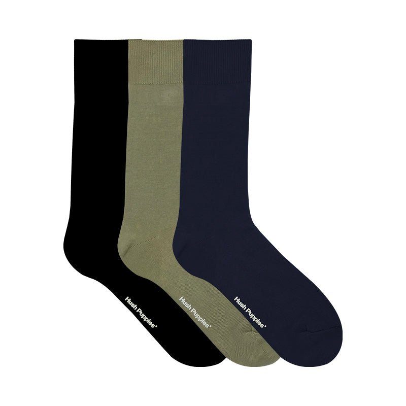 Hush Puppies 3prs Men's Full Length Socks | Cotton | 13133215146AS1